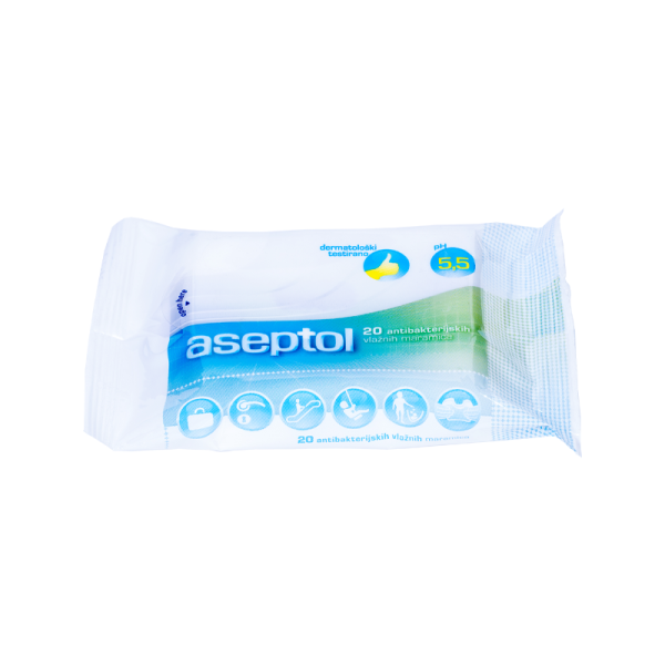 Aseptol antiseptičke vlažne maramice 20/1